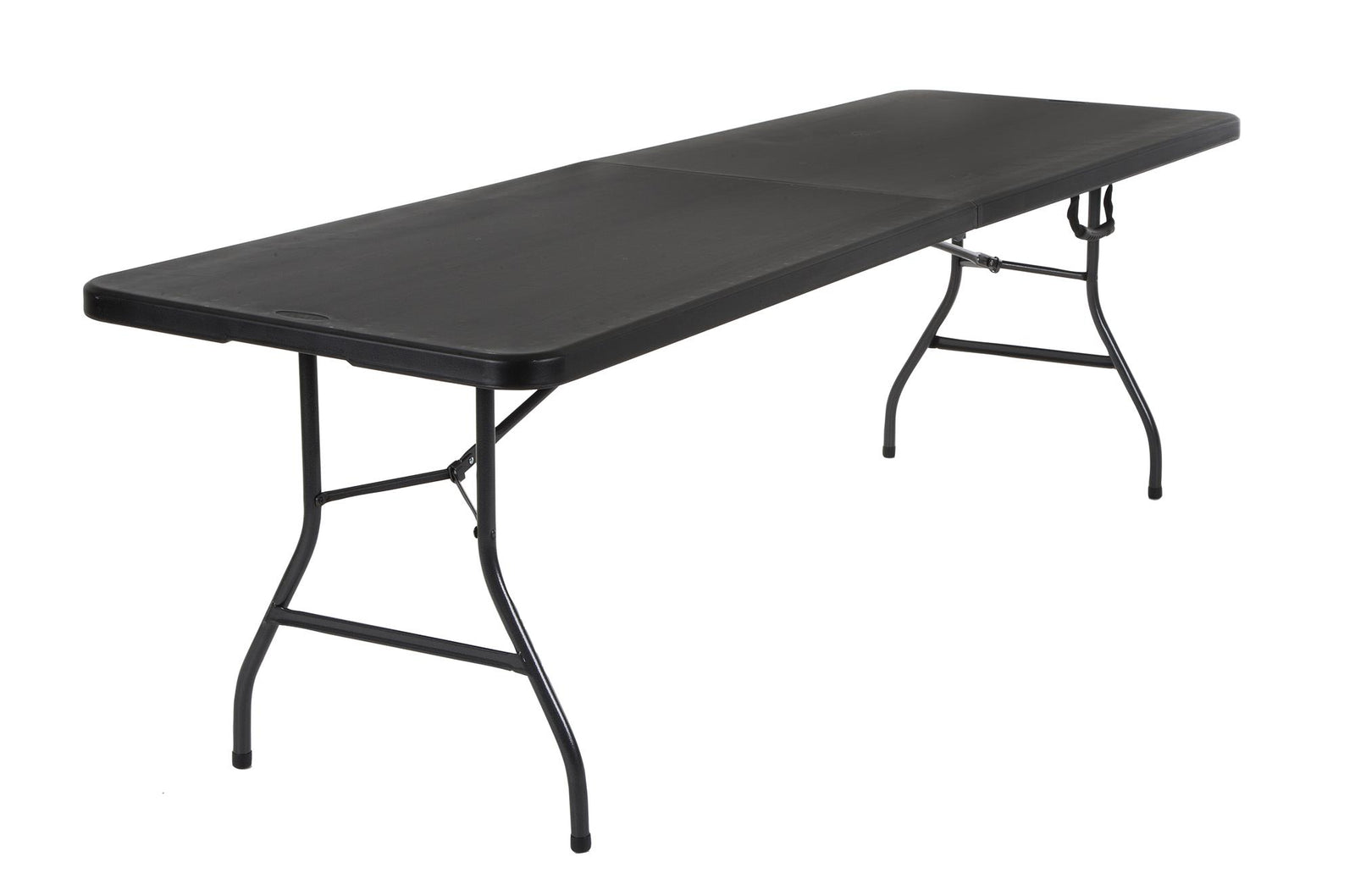 Deluxe 8 foot x 30 inch Fold-in-Half Blow Molded Table - Black - 8’ FIH