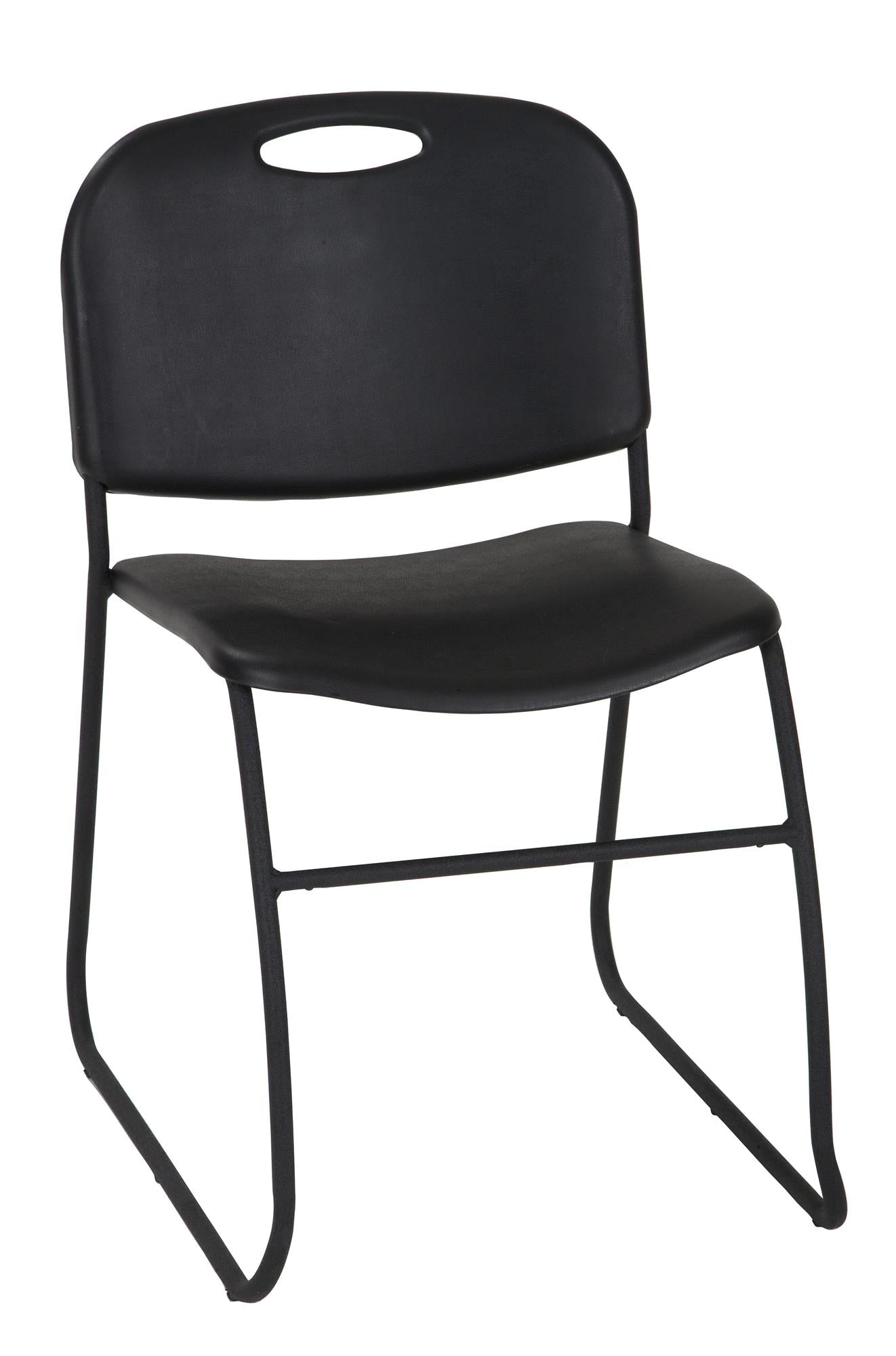 Commercial Contoured Resin Back Stacking Chair - Black - N/A