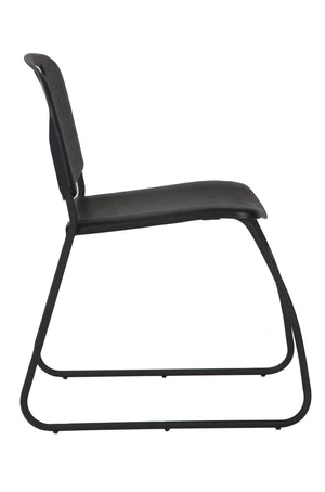 Commercial Contoured Resin Back Stacking Chair - Black - N/A