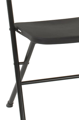 Resin Folding Chair with Molded Seat and Back - Black - 4-Pack