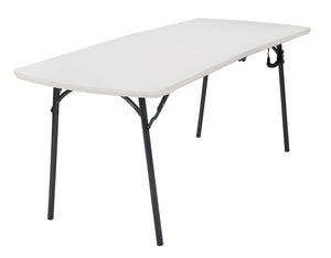 Diamond Series 6 ft. x 30 in. Fold-in-Half Banquet Table - White - N/A